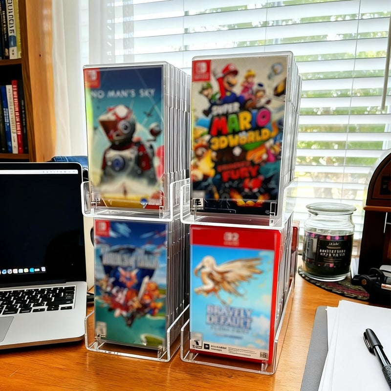 MINLI Clear Acrylic Nintendo Switch Game Case Holder & Storage - Organizer Stand for 12 Games, Protective Display Shelf （1pcs） - Image 5